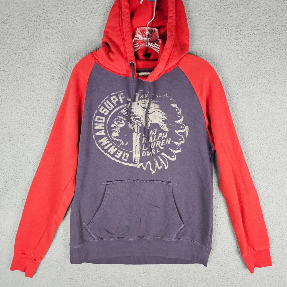 Denim & Supply Hoodie Men L Native American Graphic Raglan Pullover